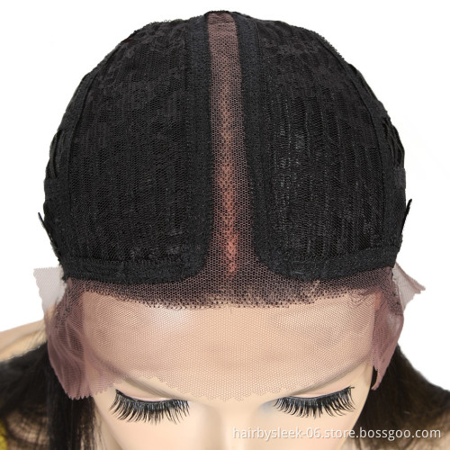 Rebecca fashion brand 18 Inches  U Part Straight Hair Elastic Synthetic Lace part Wig Synthetic hair Wigs For Black Woman
